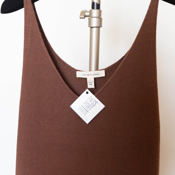 Grade Gather Brown Sleeveless Dress Midi Size S - Picture 3 of 4